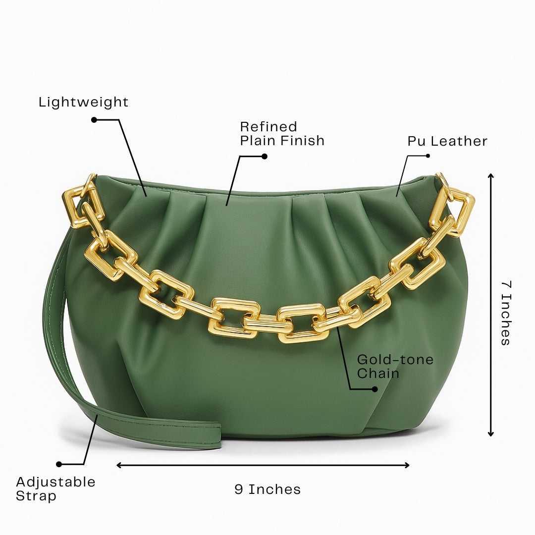 Charmant Plain Saddle Crossbody Bag