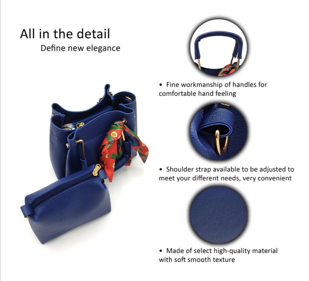 Bellisse PU Leather Hand Bag Set 2 Pc