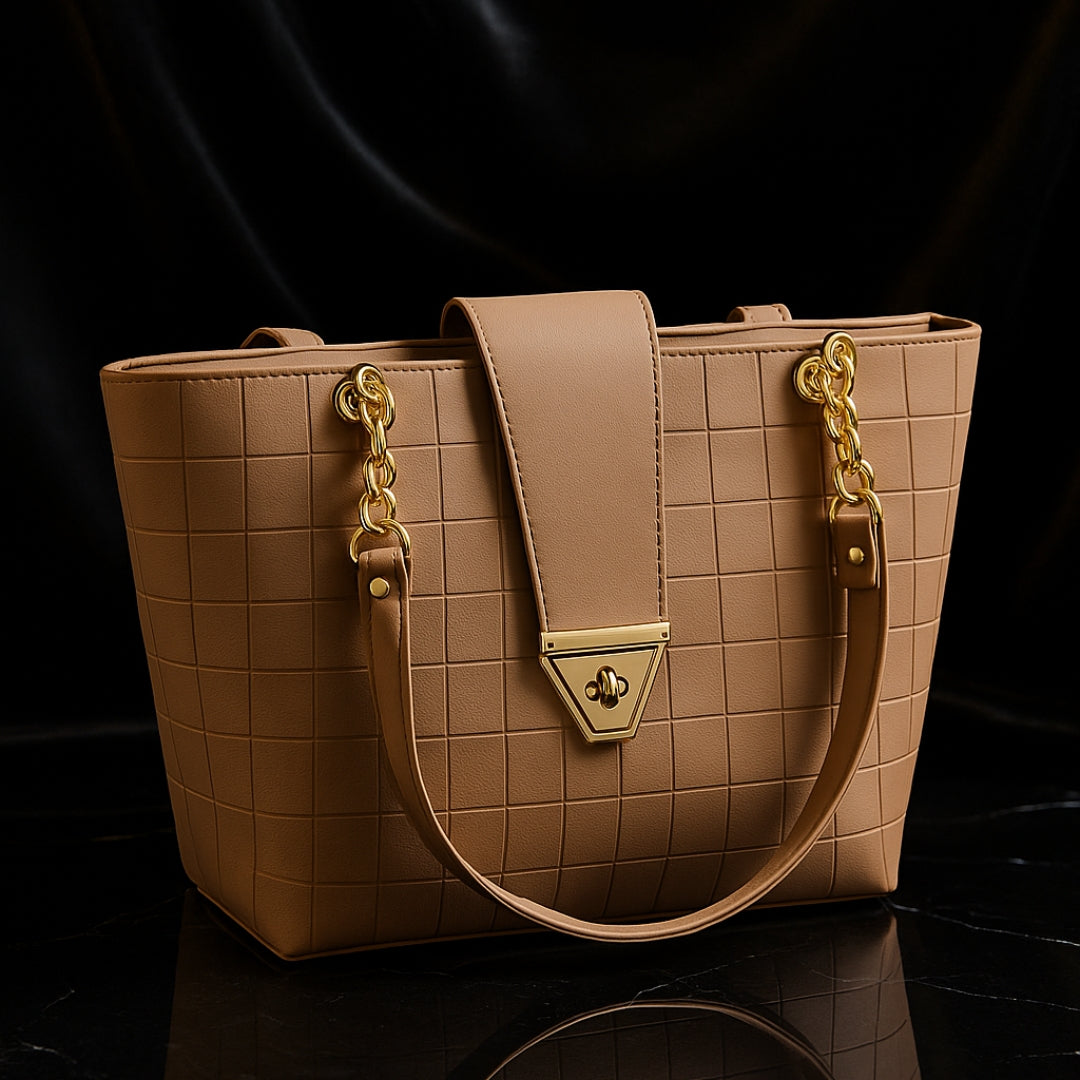 Regalia PU Leather Textured Top Handle Shoulder Bag