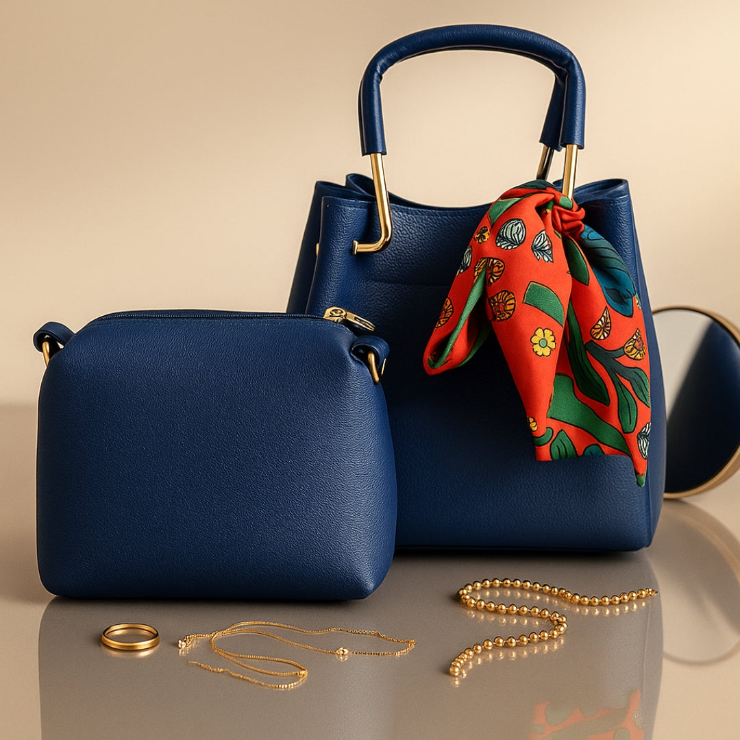 Bellisse PU Leather Hand Bag Set 2 Pc