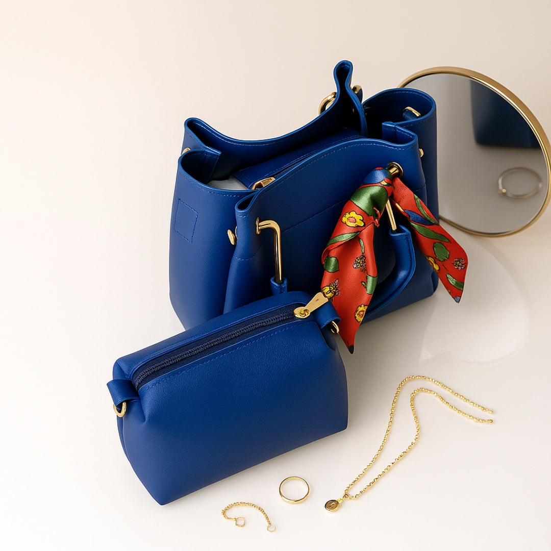 Bellisse PU Leather Hand Bag Set 2 Pc