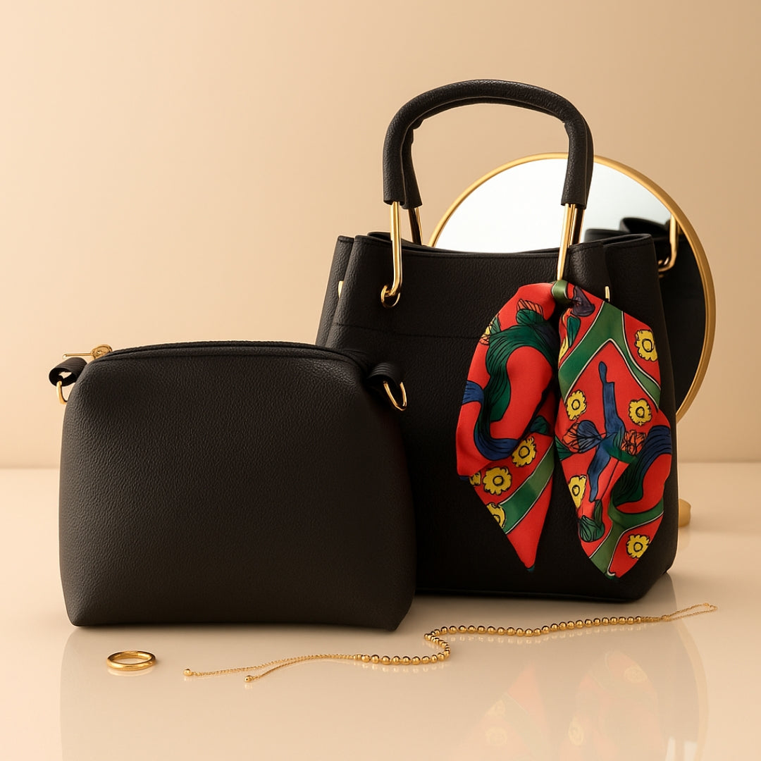 Bellisse PU Leather Hand Bag Set 2 Pc