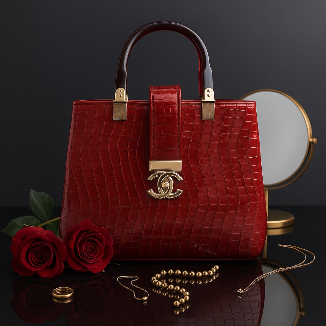 CRIMSON Textured Hand Bag