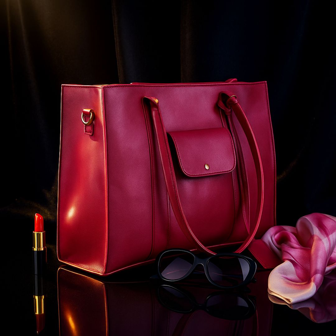 SCARLET – Leather Plain Tote Bag