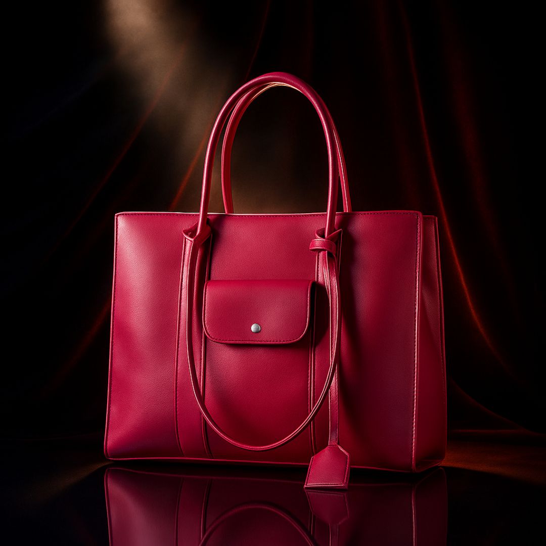 SCARLET – Leather Plain Tote Bag